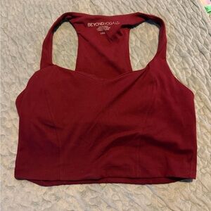 Beyond Yoga Deep Burgundy Racerback Crop Tank